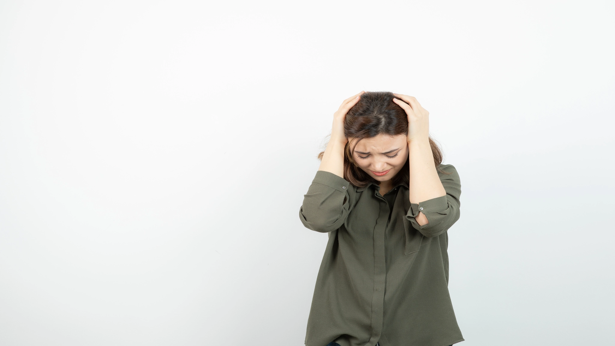 Woman feeling overwhelmed during a panic attack