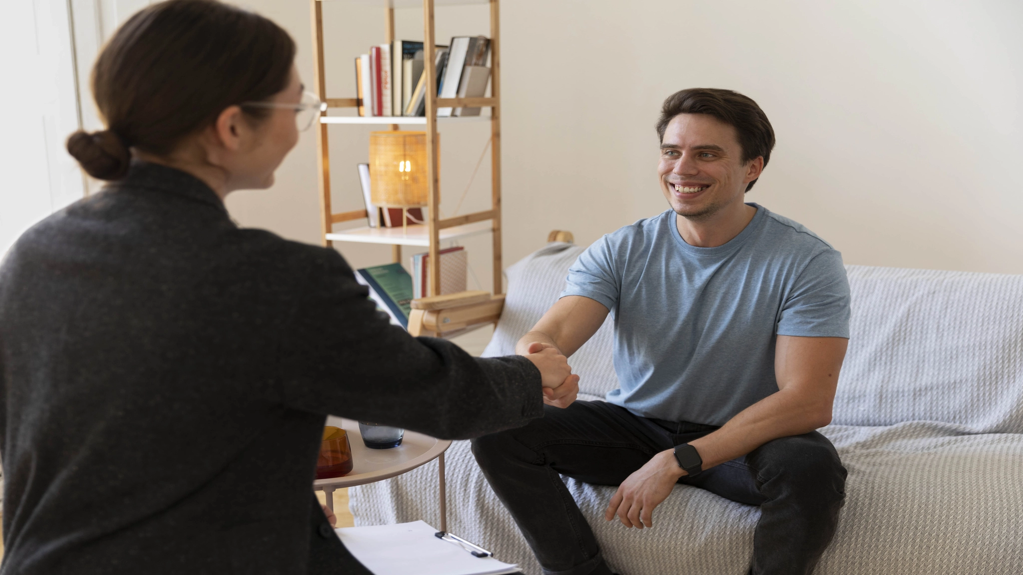 person attending therapy session